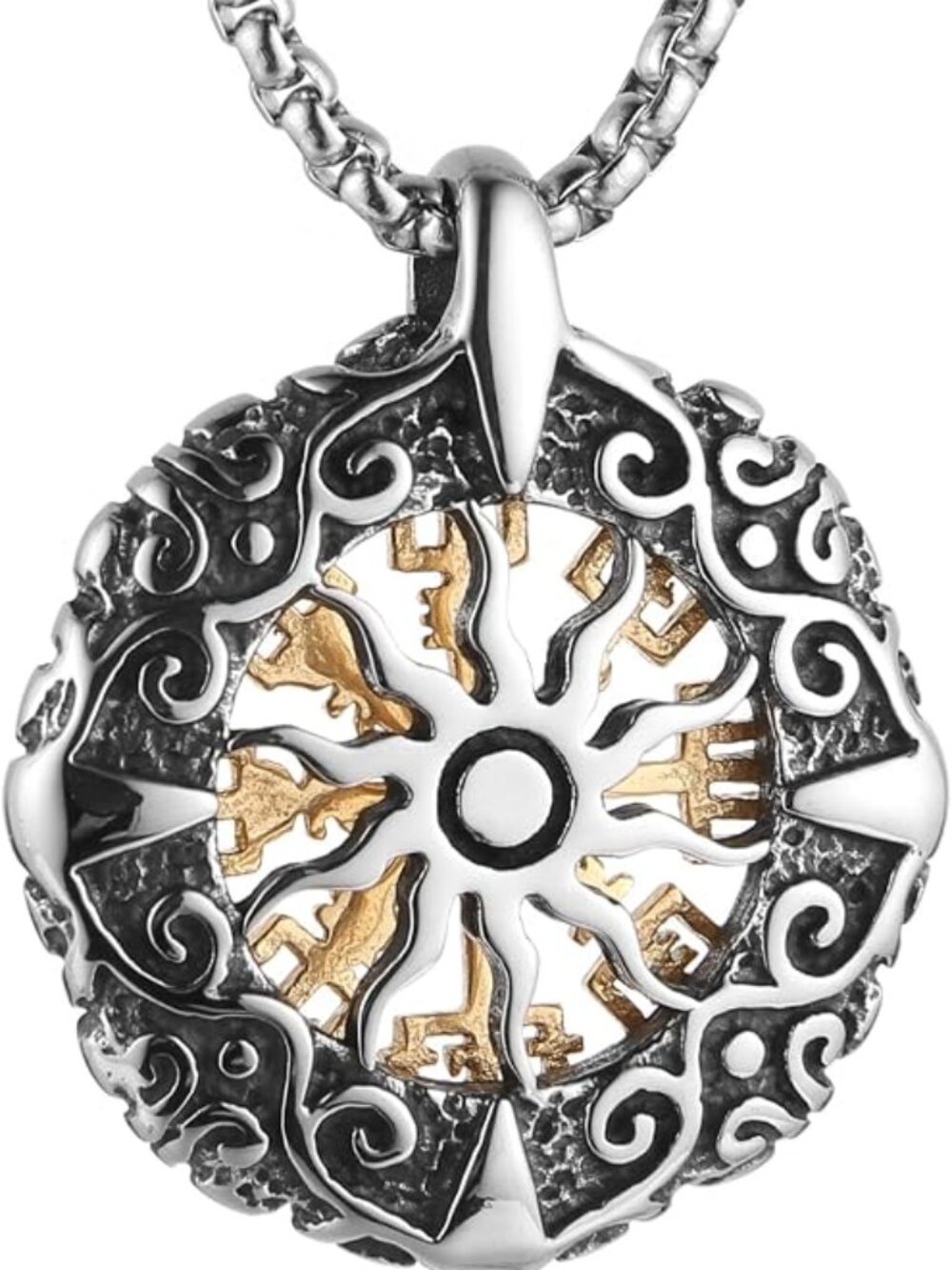 BRAND NEW Viking Vegvisir Norse Compass Stainless Steel Necklace